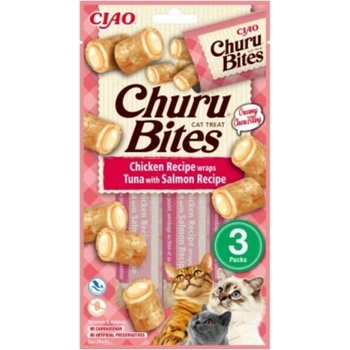 Inaba Churu Bites Cat mačacie maškrty s kuracím mäsom tuniakom a losom 3 x 10 g