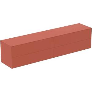 Ideal Standard Atelier Conca червено-оранжев матов стенен шкаф с 4 чекмеджета с плот 240 см (T4338Y3)