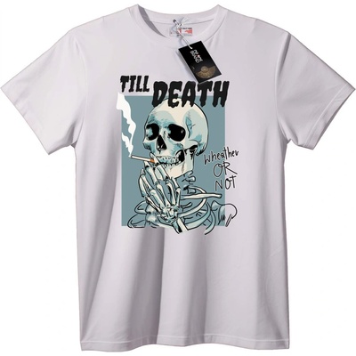 NOONEBRAND Тениска Череп и Цигара - 3XL, Black