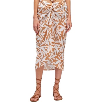 SUNDEK Long with optic flower print sarong - Brown / Orange (Earth)