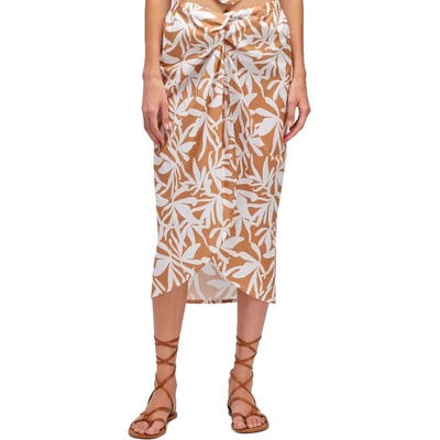 SUNDEK Long with optic flower print sarong - Brown / Orange (Earth)