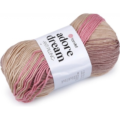 Prima-obchod Pletací příze Adore Dream 100 g, barva 2 (1051) pudrová