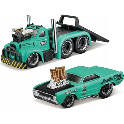 Maisto-Transports 1953 MACK B-61 Flatbed 1968 Dodge Dart HEMI Gasser
