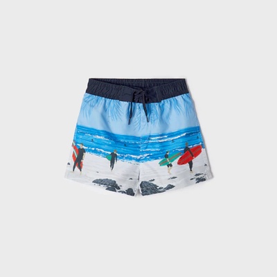 MAYORAL Шорти за плаж със сърфисти за момче в светло синьо Майорал