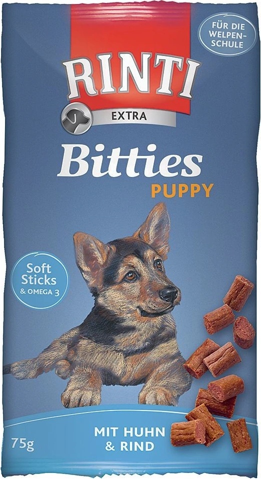 Finnern Rinti Extra Bitties Puppy - kurča s kačkou 75 g Finnern Rinti Extra Bitties Puppy - kurča s kačkou 75 g