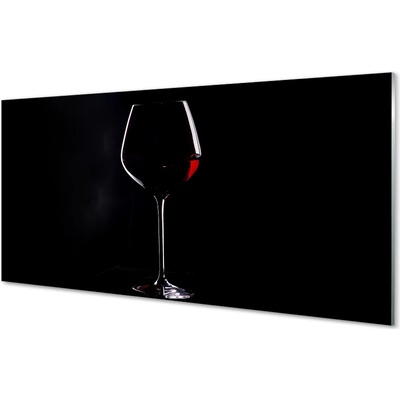 Obraz na skle Černé pozadí se sklenkou vína 100x50 cm