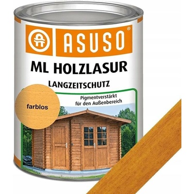 Lazura na dřevo Asuso ML Holzlasur olejová rozpouštědlová pigmentová zlatohnědá 750 ml