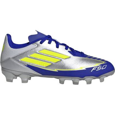 Adidas Детски футболни бутонки Adidas Unisex Kids' F50 Firm Ground Football Boots - Slv/Yellow/Blue