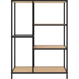 Unique Furniture Библиотека от декор от дъб в черен и естествен цвят 80x112x35 cm Altino - Unique Furniture (46890001)