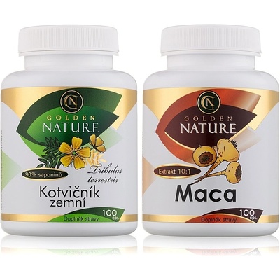 Golden Nature Kotvičník zemní 90% 100 kapslí + Golden Nature Maca 100 kapslí