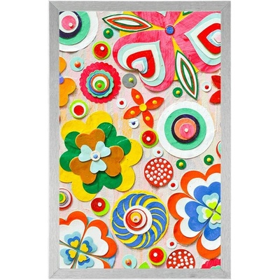 Plakát abstrakce květin - 30x45 black