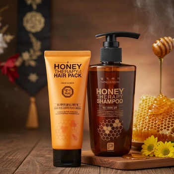 Doori Cosmetics Сет Шампоан Медена терапия & Маска - Грижа с масло от авокадо и пчелно млечице Doori Honey