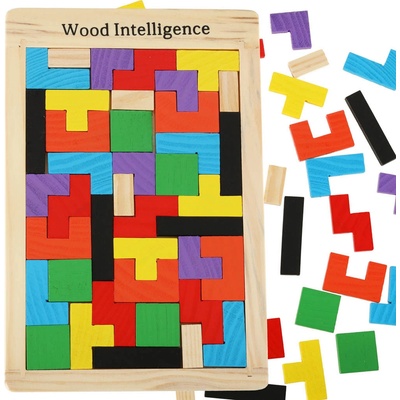 Wood toys KX7620 puzzle Tetris 40 dielcov