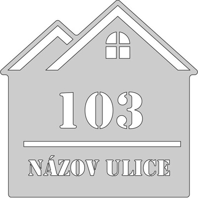Domové číslo, vzor 003, brúsená nerez AISI 304