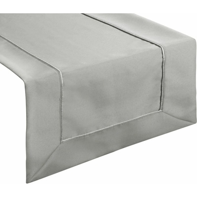 Eurofirany Šedý ubrus se stříbrným lemem MADELE 40x180 cm