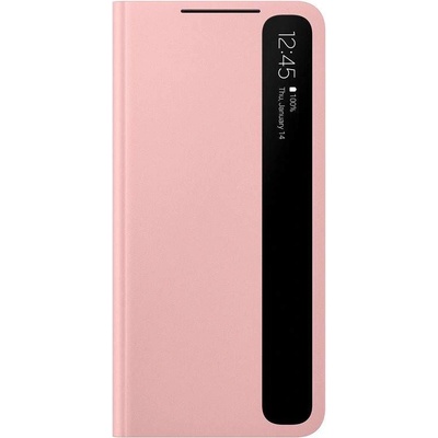 Samsung Clear View Cover EF-ZG991CP - оригинален кейс, през който виждате информация от дисплея за Samsung Galaxy S21 (розов)