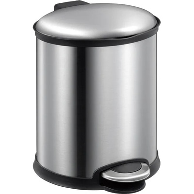 EKO-Europe Кош за отпадъци EKO ELLIPSE с педал (6 л) - хром мат (EKO 932506 - Matt s/s)