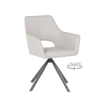 Carmen Трапезен стол reading 2 силиконова кожа - сив 67