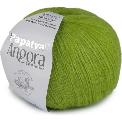Pletací příze Papataya Angora 100 g Varianta: 7 (6740) zelená sv., Balení: 1 ks 61543/159756/285628