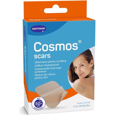 COSMOS Scar silikónová náplasť na jazvy 5 x 7,2 cm 5 ks
