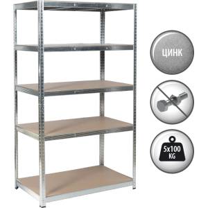  Метален стелаж Carmen CR-1013 - 180x90x30 см, до 100 кг на рафт - цинк