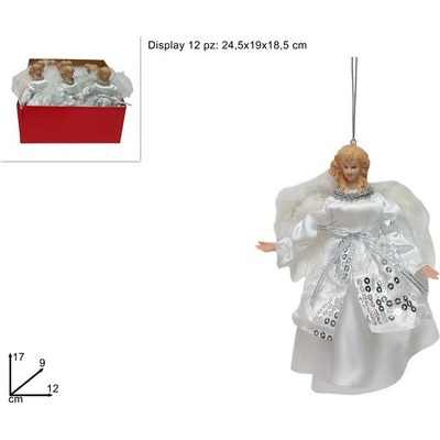 MAKRO - Anjel závesný strieborný 17cm