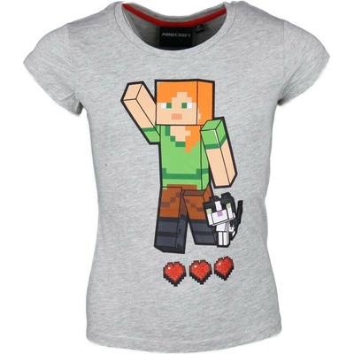Fashion UK Dívčí tričko MINECRAFT Alex krátký rukáv Červená