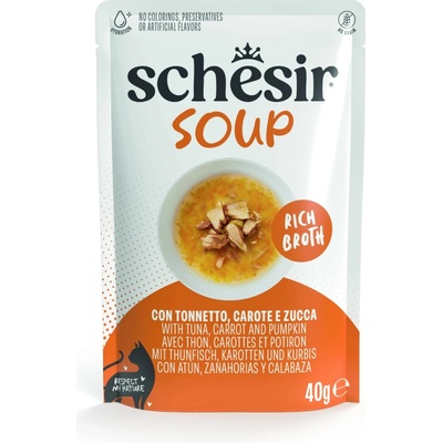 Schesir Cat kapsa Adult Soup Tuňák s mrkví 40 g