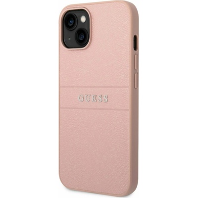 GUESS PU Leather Saffiano Заден протектор за iPhone 14 Plus Pink Guess | Rozov | ЖЕНИ | UNI