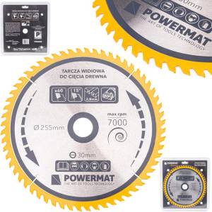 Powermat Дискова ножица за дърво с видио TDD 255x30 60Z 41785 (PM0899)