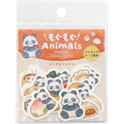 Saien Munching Animals Stickers Panda & Dim Sum