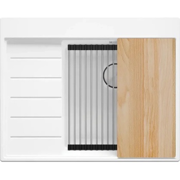 Твоят Стил Бяла гранитна кухненска мивка Сидни 620-45 Ergo Multilevel 620х500