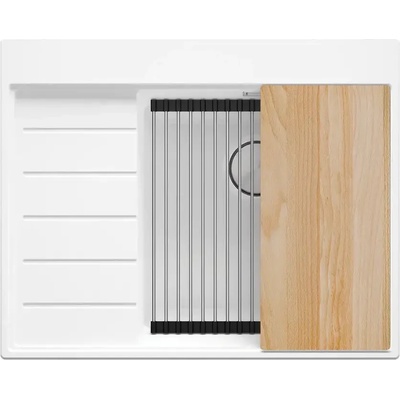 Твоят Стил Бяла гранитна кухненска мивка Сидни 620-45 Ergo Multilevel 620х500