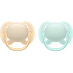 Philips Залъгалки Philips Avent - Ultra Soft, 0-6 м, 2 броя, пастелни (SCF091/40) - baby