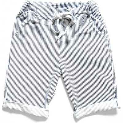 Made in ITALY dámské stylové kraťasy s pruhy bílá