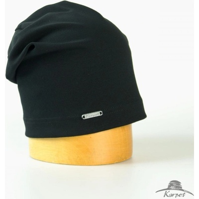 Dámská spadnutá úpletová čepice černá