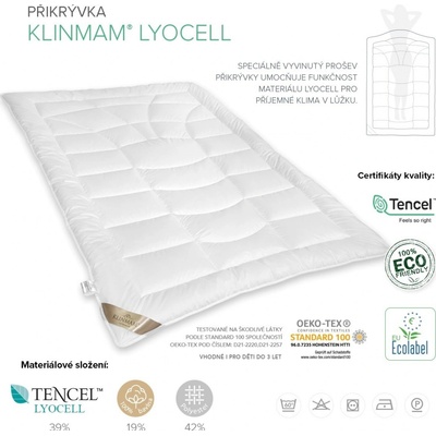 Klinmam LYOCELL AERELLE - přikrývka celoroční 135x200