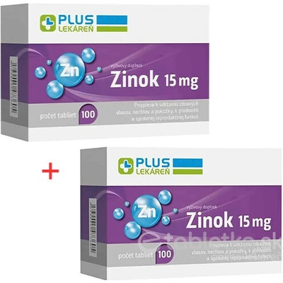 Plus Lekáreň Zinok 15 mg 2 x 100 tabliet
