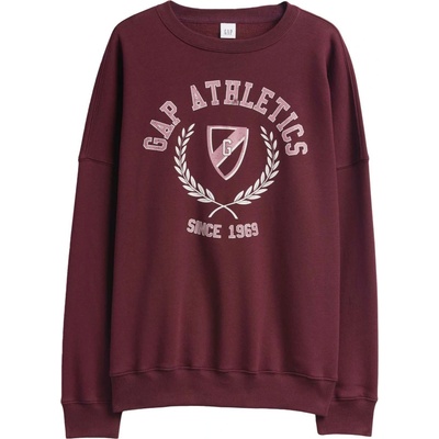 GAP V-Logo Oversized Crew vínová ružová