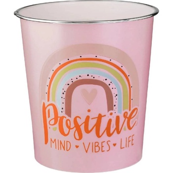 6 л розов пластмасов кош за боклук с декор дъга