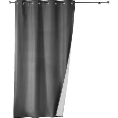 Douceur d'intérieur Záclona na průvlečných kroužcích ICEMOUNT CHARCOAL GREY, 140 x 260 cm, termoizolační šedá