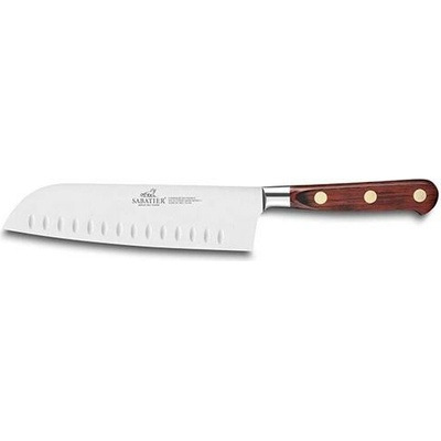 Lion Sabatier Santoku nůž SAVEUR mosazné nýty hnědá 18 cm