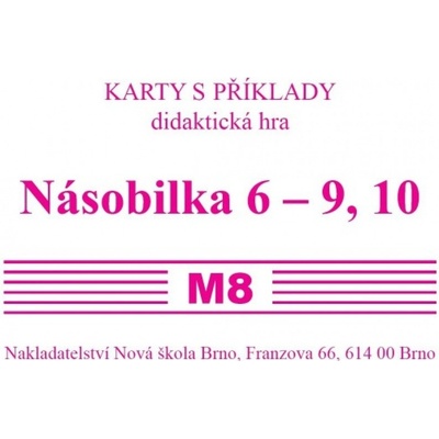 Sada kartiček M8, násobilka 6-9, 10
