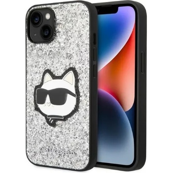 KARL LAGERFELD iPhone 14 Plus 6, 7" silver hardcase Glitter Choupette Patch (KLHCP14MG2CPS)