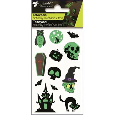 Anděl Tetovací obtisky svítící ve tmě Halloween 10,5 x 6 cm 16051