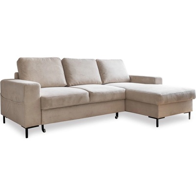 Miuform Бежов разтегателен ъглов диван от рипсено кадифе (десен ъгъл) Lofty Lilly - Miuform (1048ON2)