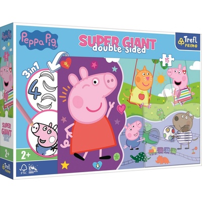 TREFL Oboustranné Prasátko Peppa SUPER GIANT 15 dílků