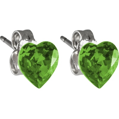 JSB se Swarovski Elements srdíčko pecky 713854 peridot světle zelené