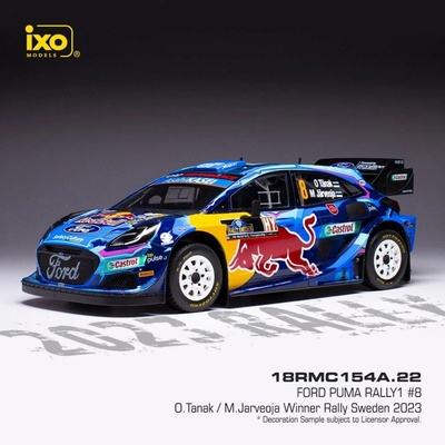 IXO Ford Puma Rally1Rally Sweden 2023 8 Tanak Jarveoja 1:18