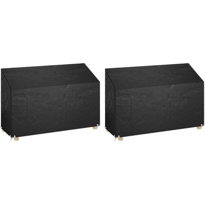 vidaXL Калъф за градинска пейка 2 бр 8 капси 190x70x70/88см полиетилен (3155391)